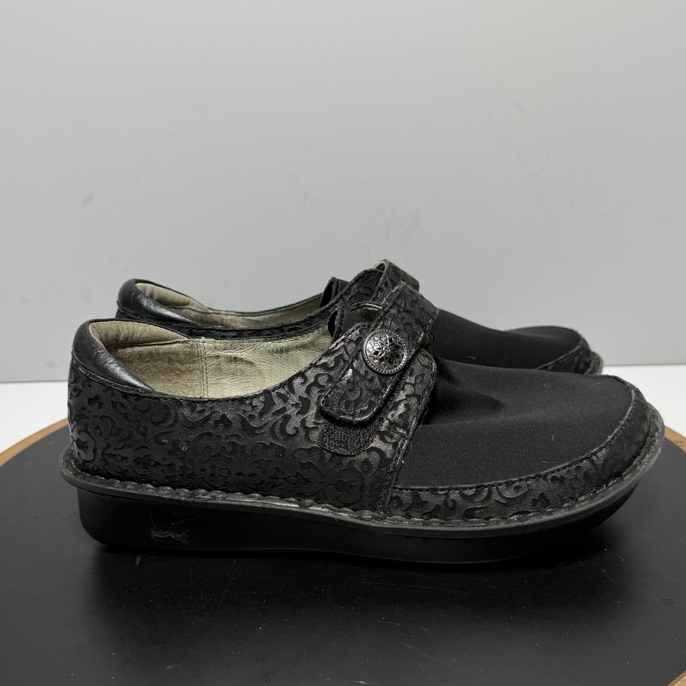 Alegria Brenna Shoes Women 38 Slip On Comfort‎ Embossed Black Professional